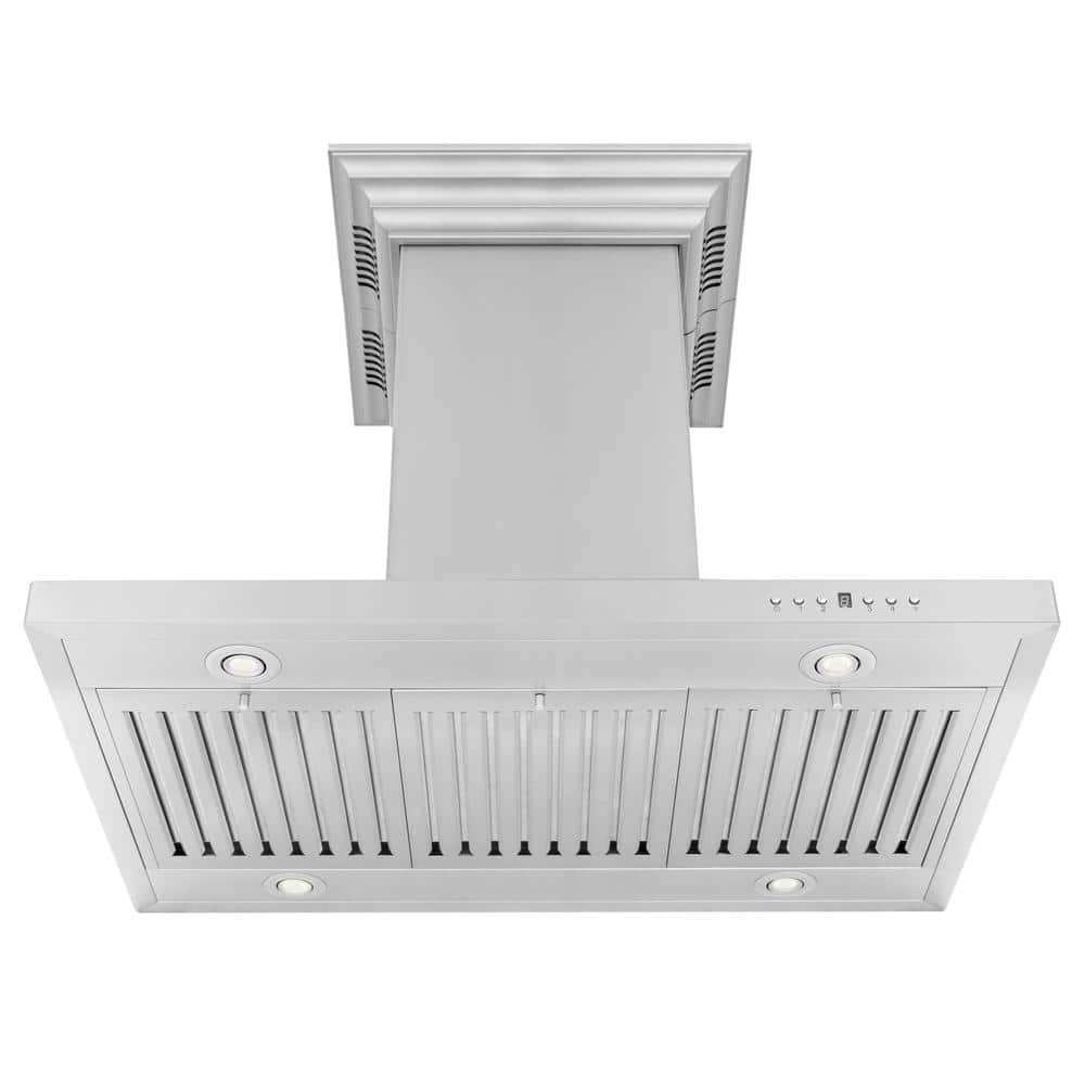 30-inch Stainless Steel Island Mount Range Hood with Bluetooth Speakers