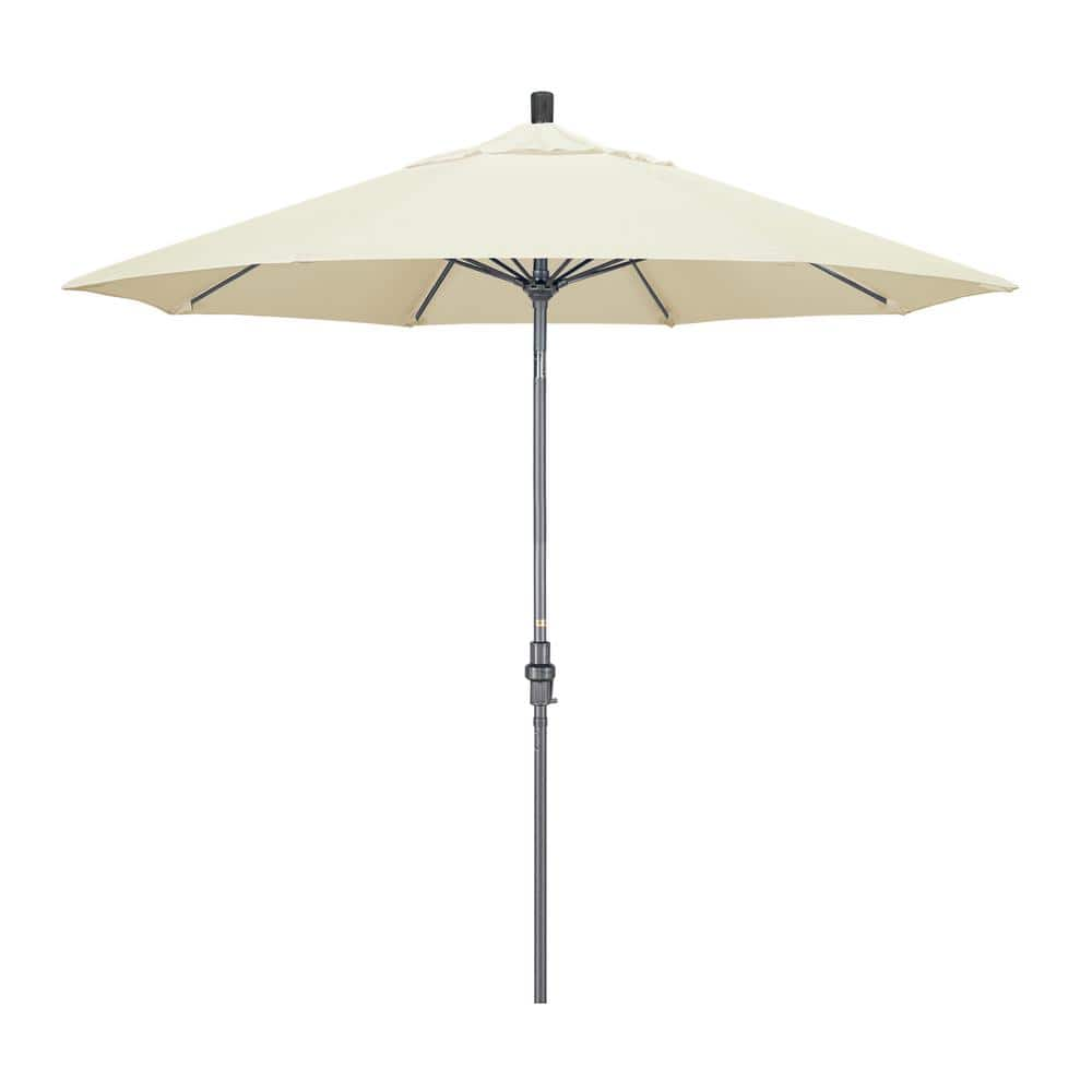 California Umbrella 9 ft. Hammertone Grey Aluminum Market Patio ...