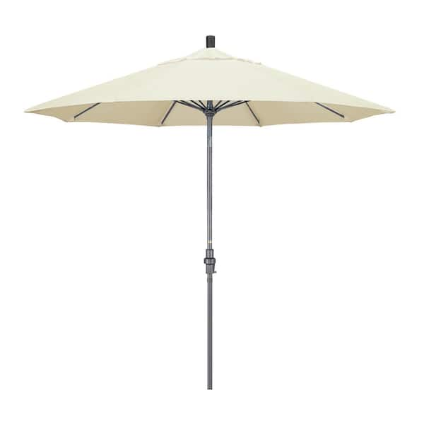 California Umbrella 9 ft. Hammertone Grey Aluminum Market Patio ...