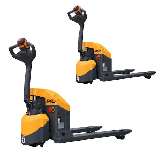 (2-Pack) 24V/65AH GEL Battery Powered 3300 lbs. Full Electric Pallet Truck Self-Propelled Pallet Jack 3 in. Lowered Fork