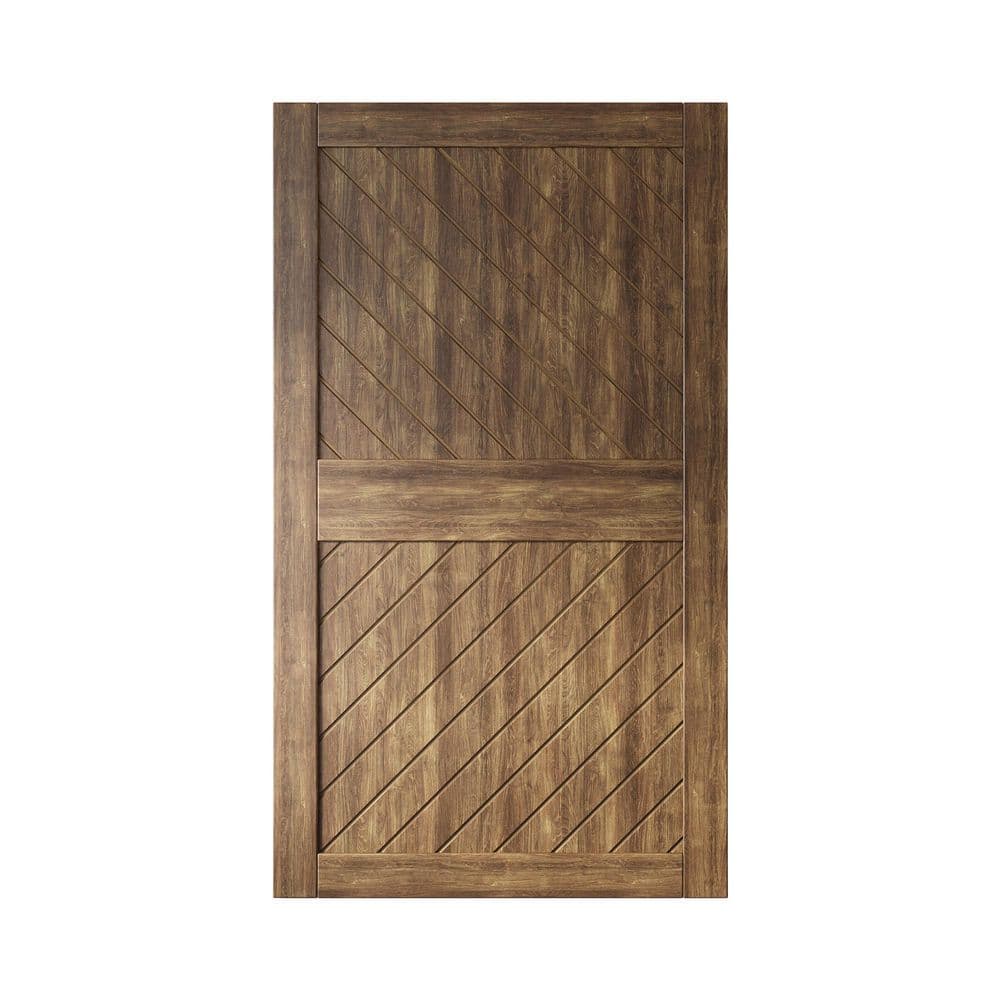 XT4 50 in. x 84 in. C-Panel Solid Core Dark Walnut Slanted Stripe Design Pine Wood Interior Sliding Barn Door Slab price history on PriceWatchPro