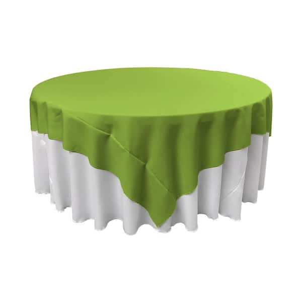 LA Linen 72 in. x 72 in. Lime Polyester Poplin Square Tablecloth