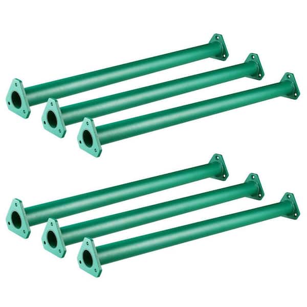 Steel Monkey Bars Series [Green] [Hexagonal Ends] 6-Pack - Extra Long 21.5" Rungs for Backyard Playground