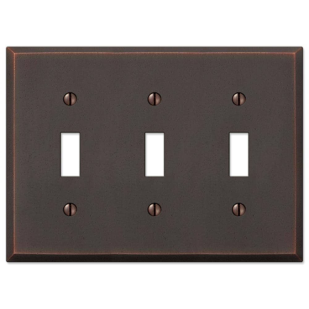 Manhattan 3 Gang Toggle Metal Wall Plate - Aged Bronze price history on PriceWatchPro