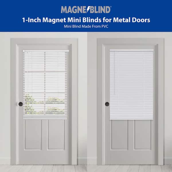 Magne Blind White Cordless Room Darkening Magnetic Mini Blinds with 1 in. Slats - 25 in. W x 42 in. L