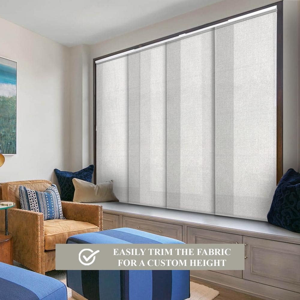 Ballroom White Light Filtering Fabric Panel Track Blind 86" x 96"