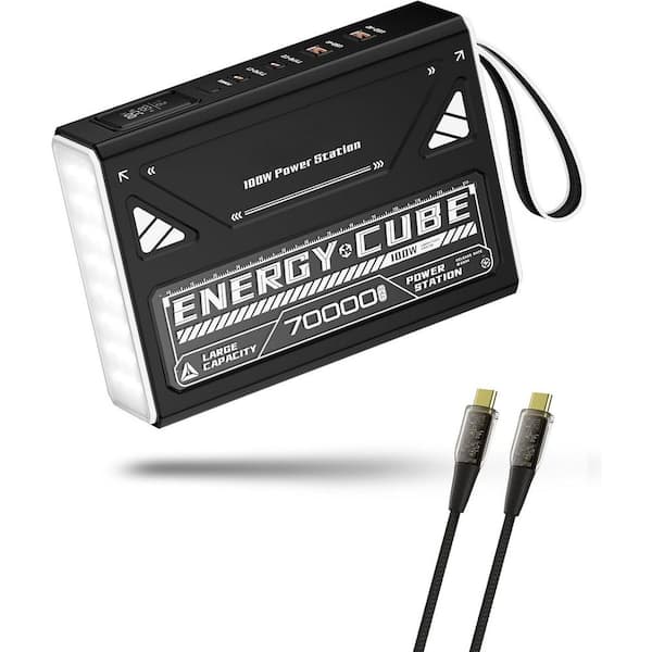 2025 Upgrade 70,000mAh Power Bank 100W with 4 Outputs, Digital Display & SOS Mode