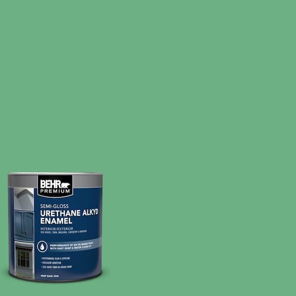 BEHR PREMIUM 1 qt. #P410-5 Lily Pads Semi-Gloss Enamel Urethane Alkyd Interior/Exterior Paint