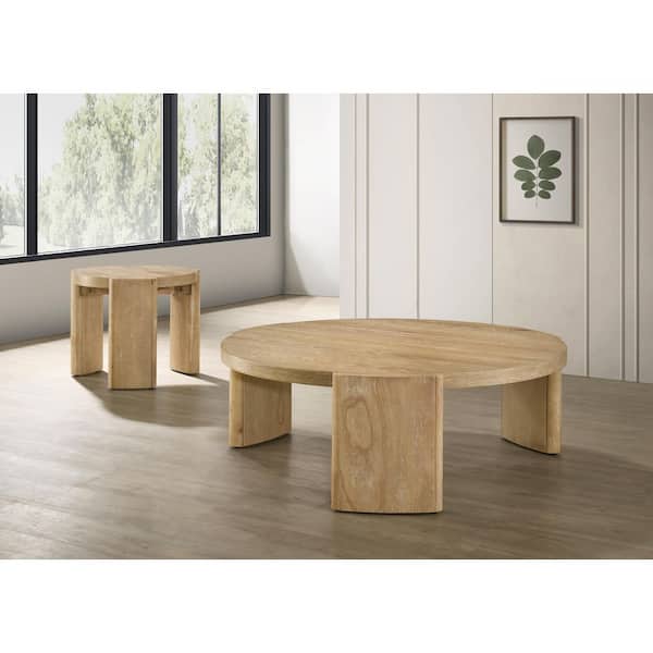 Bristol 40 in. L Kepler Driftwood Round Wood Coffee Table
