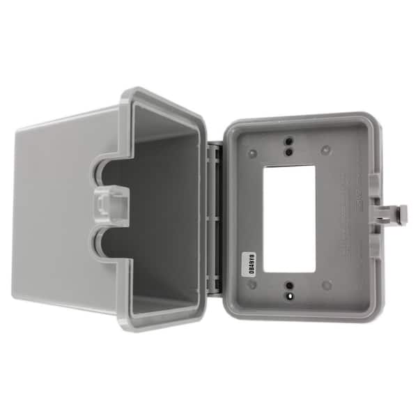 Leviton Decora/GFCI 1-Gang Raintight While-In-Use Device Mount Horizontal Cover with Extra Deep Lid, Gray