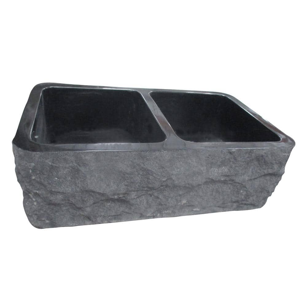 Bowdon Farmhouse Apron Front Granite Composite 33 in. 50/50 Double Bowl Kitchen Sink in Polished Black price history on PriceWatchPro