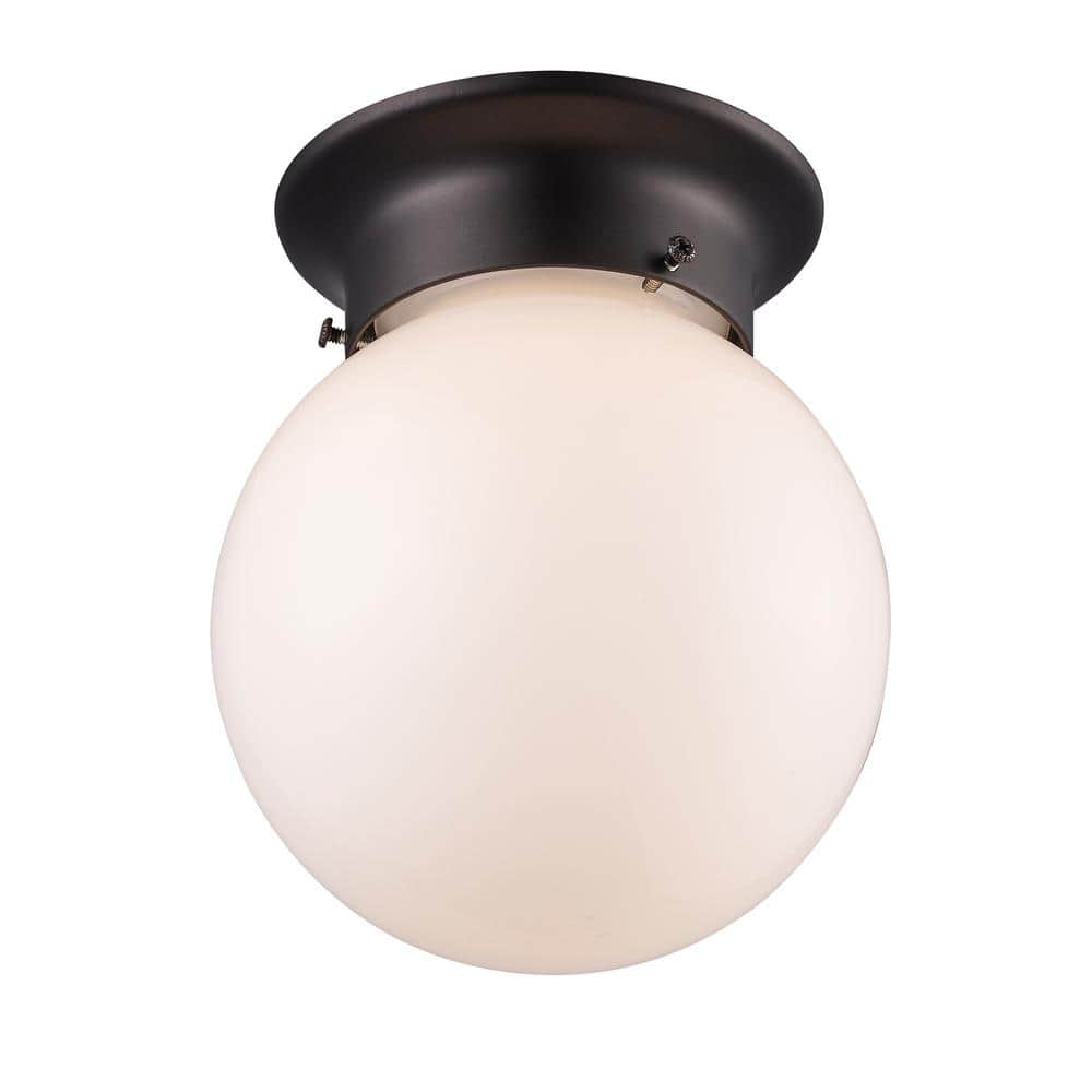 Dash 6" Rubbed Oil Bronze Glass Globe Flush Mount