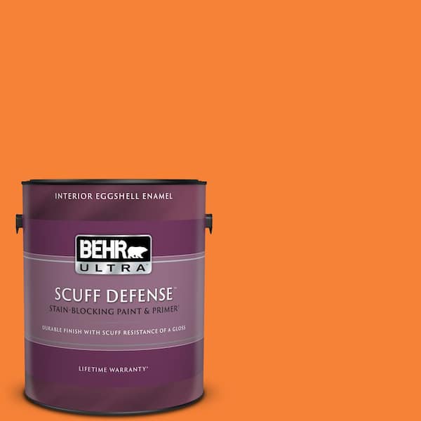 BEHR ULTRA 1 gal. #230B-6 Orange Burst Extra Durable Eggshell Enamel Interior Paint & Primer