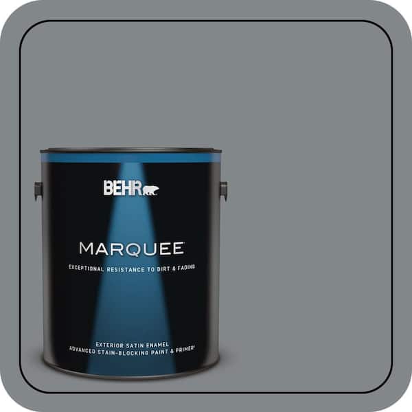 BEHR MARQUEE 1 gal. #N500-5 Magnetic Gray color Satin Enamel Exterior Paint & Primer