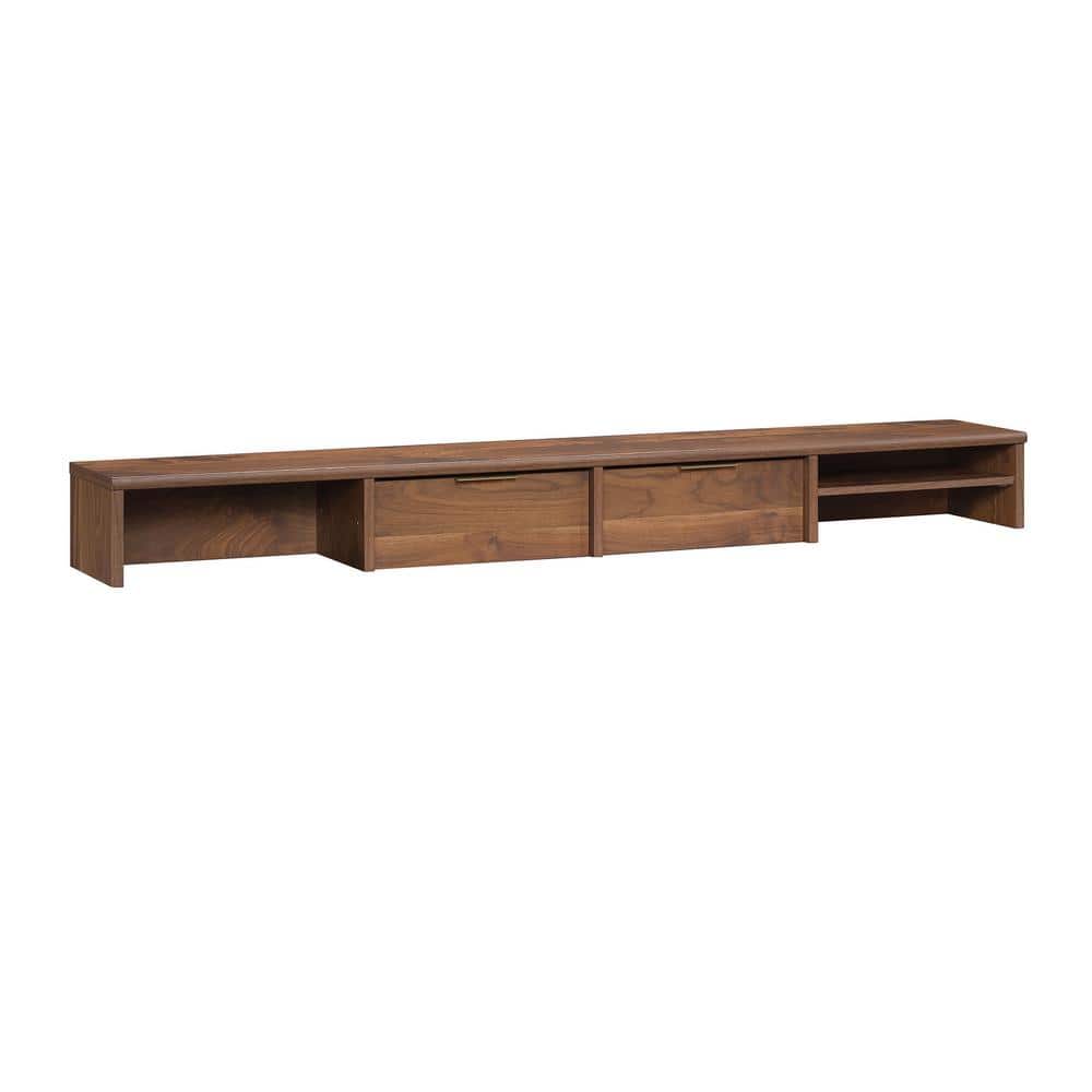 Grand Walnut Mid-Century Desk Hutch with Adjustable Shelf