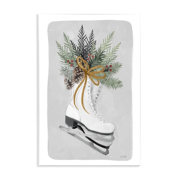 Stupell Industries Winter Skates and Pinecone by House Fenway 1-Piece Unframed Graphic Print Nature Poster Art Print 19 in. x 13 in.