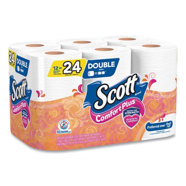 Scott ComfortPlus Toilet Paper, 36 Mega Rolls (2 Packs of 18), 425 Sheets  per Roll, Septic-Safe, 1-Ply Toilet Tissue