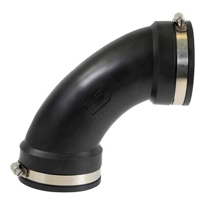 1-1/2 in. 90-Degree Pvc Flexible Elbow Coupling with Stainless Steel Clamps