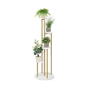 4 in. H Tier Plant Stand Indoor, Tall Plant Shelf, Tiered Metal Plant Holder Flower Display Rack Pots and Planters