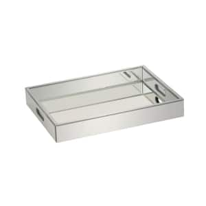 Silver Wood Mirrored Decorative Tray