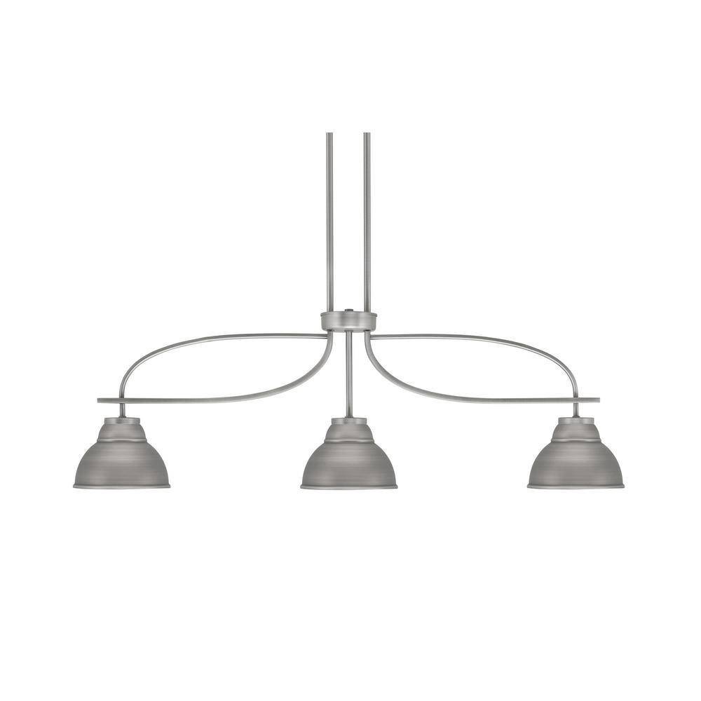 Olympia 12.75 in. 3-Light Chandelier Graphite Metal Shade