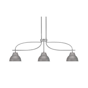 Olympia 12.75 in. 3-Light Chandelier Graphite Metal Shade