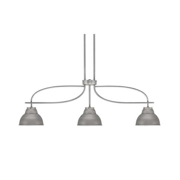 Olympia 12.75 in. 3-Light Chandelier Graphite Metal Shade