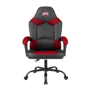 Ohio State Black Polyurethane Oversized Office Chair with Reclining Back