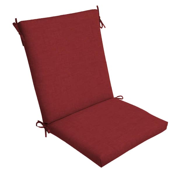 Arden Selections Leala Texture 20 in. x 44 in. High Back Outdoor Dining Chair Cushion in Ruby