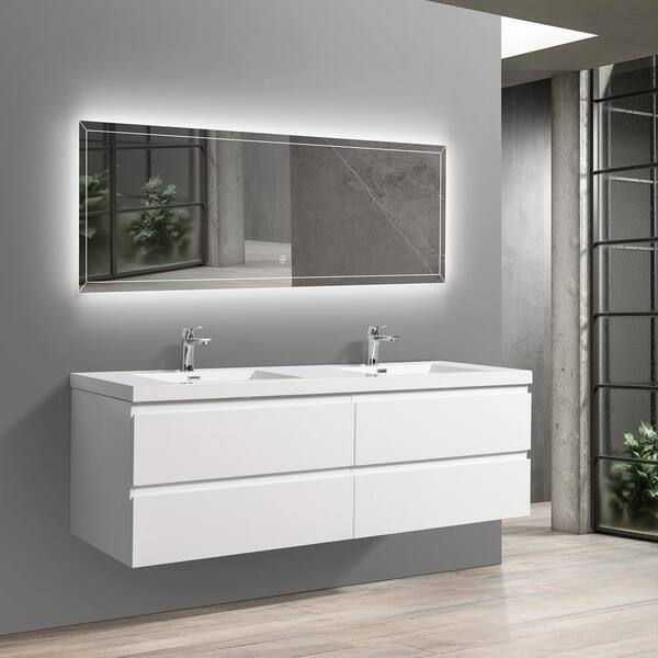 Staykiwi 70.9 in. W x 18.9 in. D x 21.7 in. H Double Sinks Wall