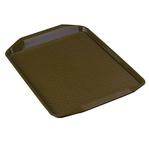 Carlisle 12 in. x 17 in. Polypropylene Serving/Food Court Tray with Handle in Chocolate Brown (Case of 24)