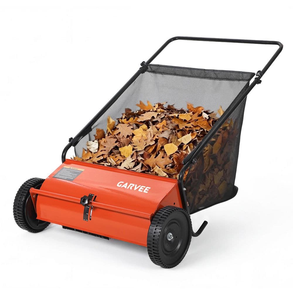 Durable Walk-Behind Push Lawn Sweeper – 26-Inch Heavy Duty Leaf & Grass Collector, 7 Cu. Ft. Capacity, Orange price history on PriceWatchPro