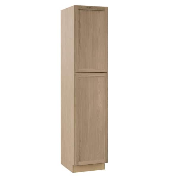 Sinclair 18 in. W x 24 in. D x 90 in. H Assembled Pantry Cabinet in Shaker Light Oak