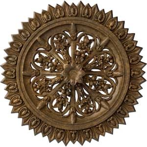 3-1/4 in. x 24-3/4 in. x 24-3/4 in. Polyurethane Lariah Ceiling Medallion, Rubbed Bronze