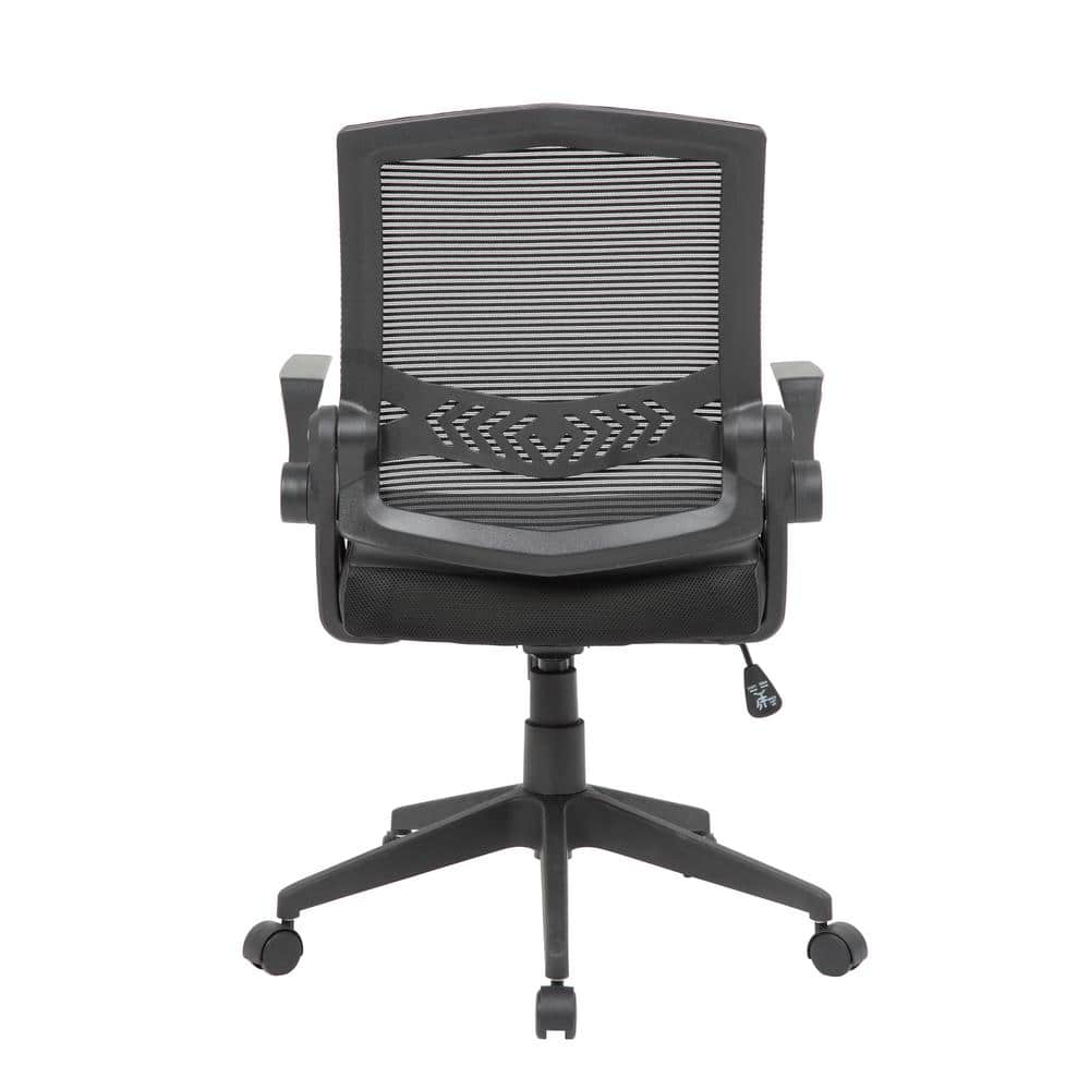 Adjustable Black Mesh Task Chair with Flip Arms