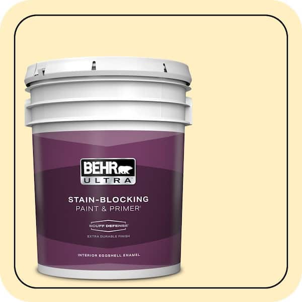 BEHR ULTRA 5 gal. #380A-2 Moonlit Yellow Extra Durable Eggshell Enamel Interior Paint & Primer