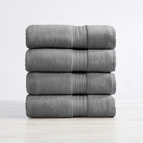 Dark Grey Soft Cotton Classic 4-Pack Bath Towel Set