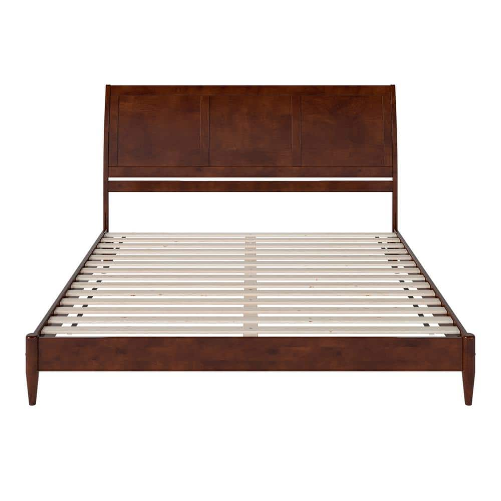 AFI Valencia Walnut Brown Solid Wood Frame King Low Profile Platform ...