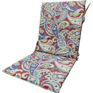 19.5 in. x 42 in. Reversible Universal Sling Chair Cushion in Chili Paisley