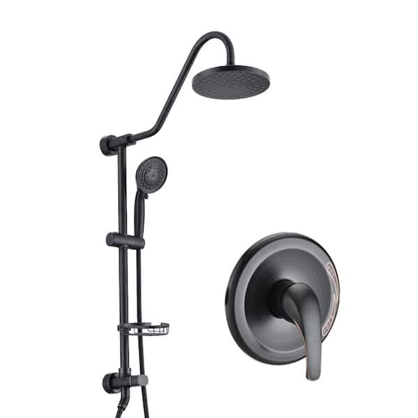 Fapully Single Handle 2-Spray Shower Faucet 2.5 GPM with Drip Free in Oil-Rubbed Bronze with Head Shower and Hand Shower