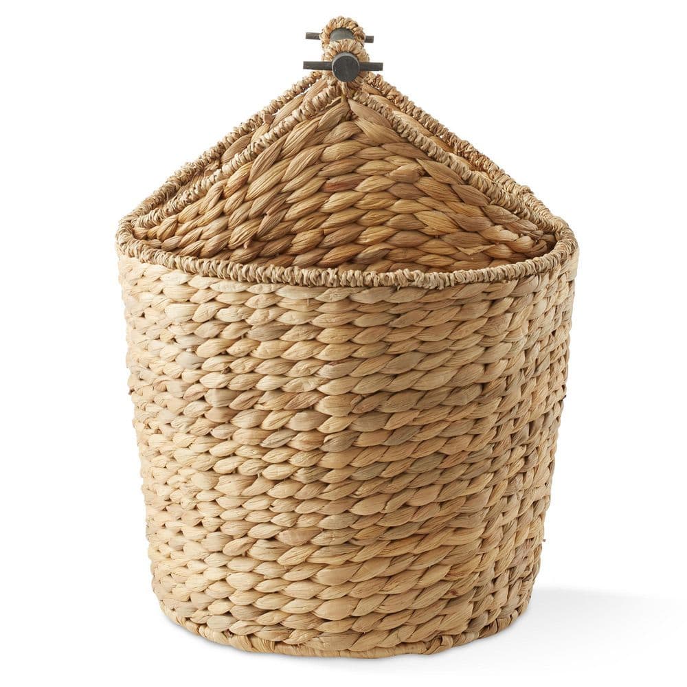 Natural Woven Water Hyacinth Wicker Bathroom Storage Basket