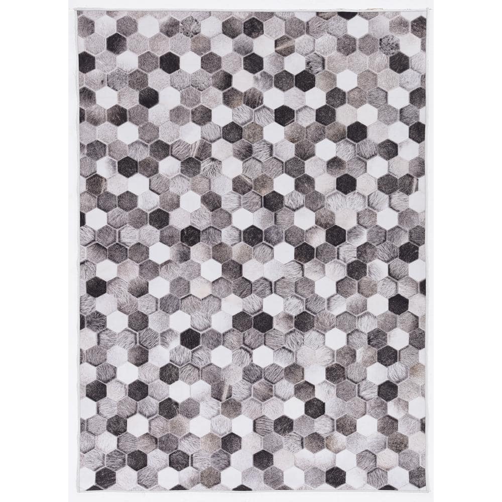 Austin Aransas Grey/Ivory 6 ft. 7 in. x 9 ft. 7 in. Area Rug
