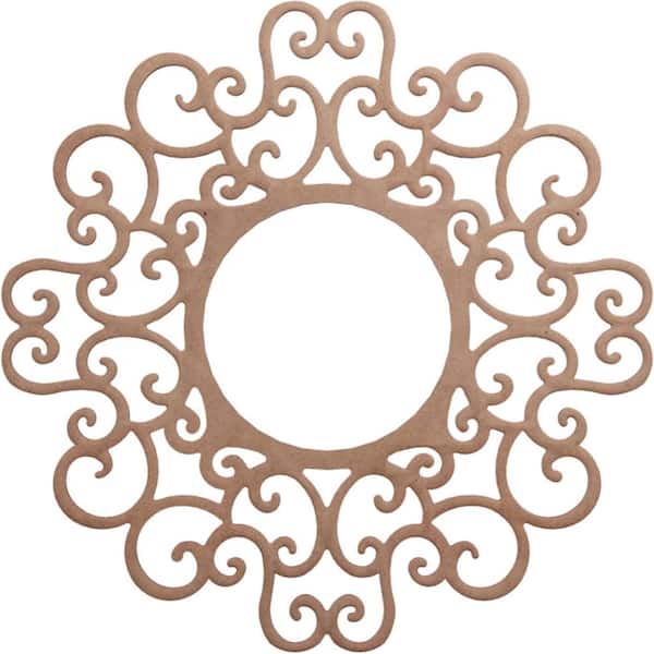 Ekena Millwork 28 in. x 10.75 in. x 0.25 in. Wood Medallion Moulding