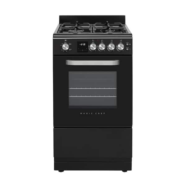 20 in. 4 Burner Slide-In Gas Range in Black