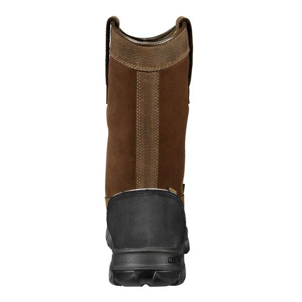 brown leather pull on boots