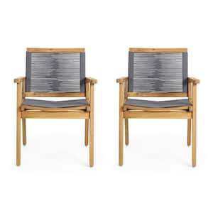 Christy Teak Wood Outdoor Patio Dining Chair (2-Pack)