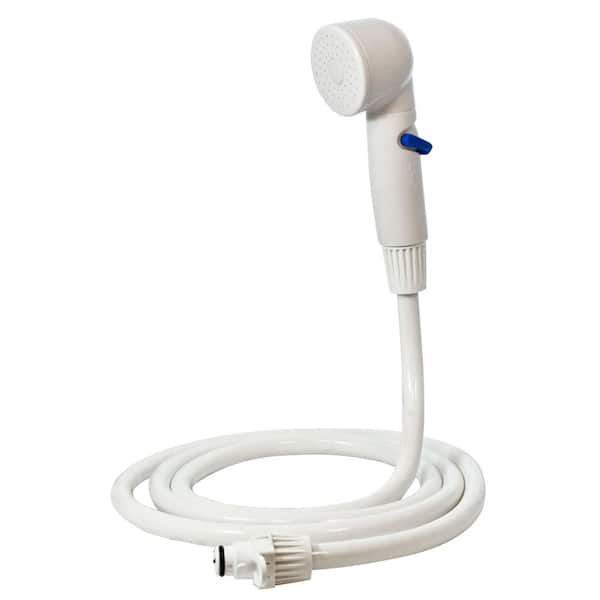 RINSE ACE 1-Spray 3 in. Single Wall Mount Handheld Shower Head in Chrome Valve & White
