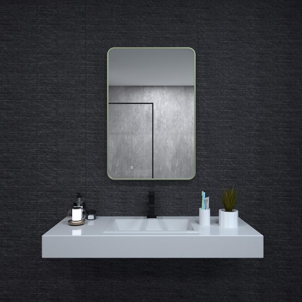 niveal 24 in. W x 36 in. H Rectangular Framed Wall Bathroom Vanity Mirror in Matte Green