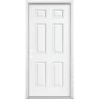 36 in. x 80 in. Premium 6-Panel Right-Hand Inswing Primed Steel Prehung Front Exterior Door with Brickmold