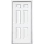36 in. x 80 in. Lifeproof 6-Panel Right-Hand Inswing Primed White Steel Prehung Front Exterior Door with Brickmold